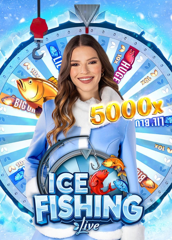 Ice Fishing, Evolution live game show: Catch fish on the frozen wheel for multipliers