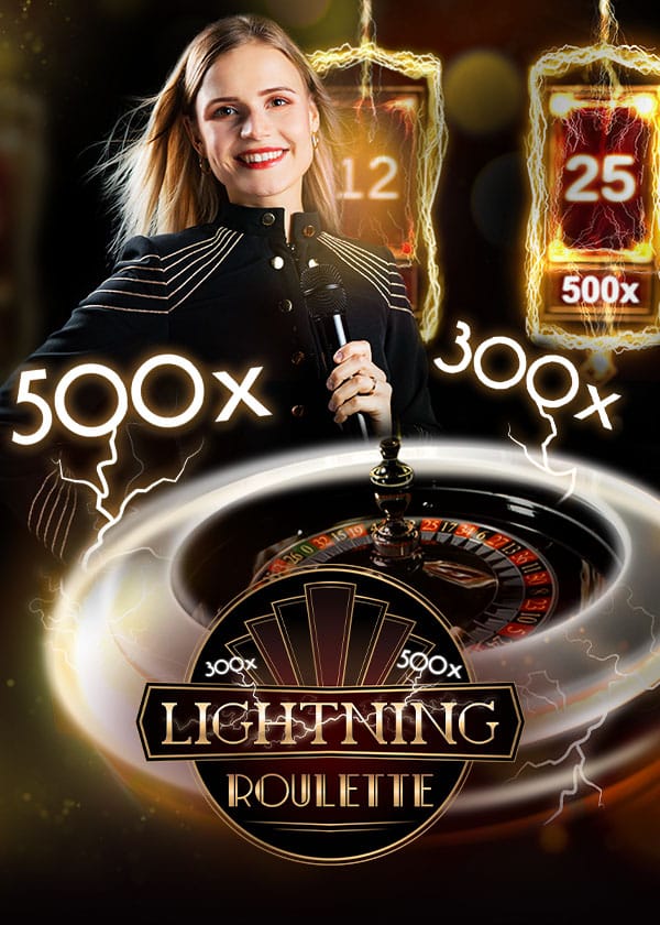 Lightning Roulette, Evolution live roulette: Roulette with random lightning multipliers up to 500x